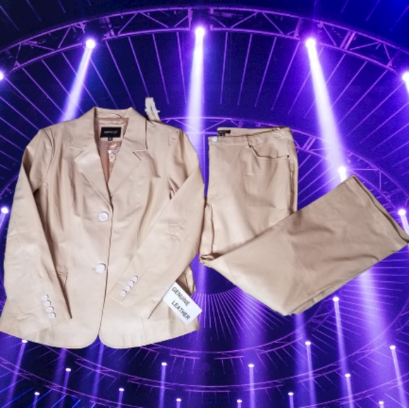 Genuine Leather Pantsuit - Picture 1 of 3